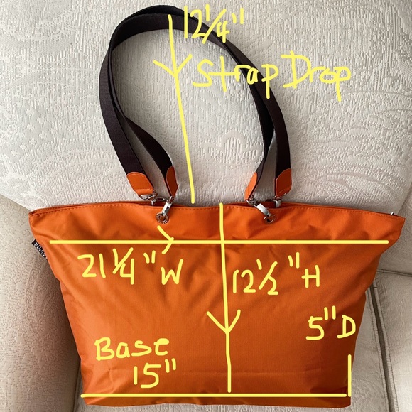 Milano Series Medium Size Orange Tote Bag - Picture 13 of 14